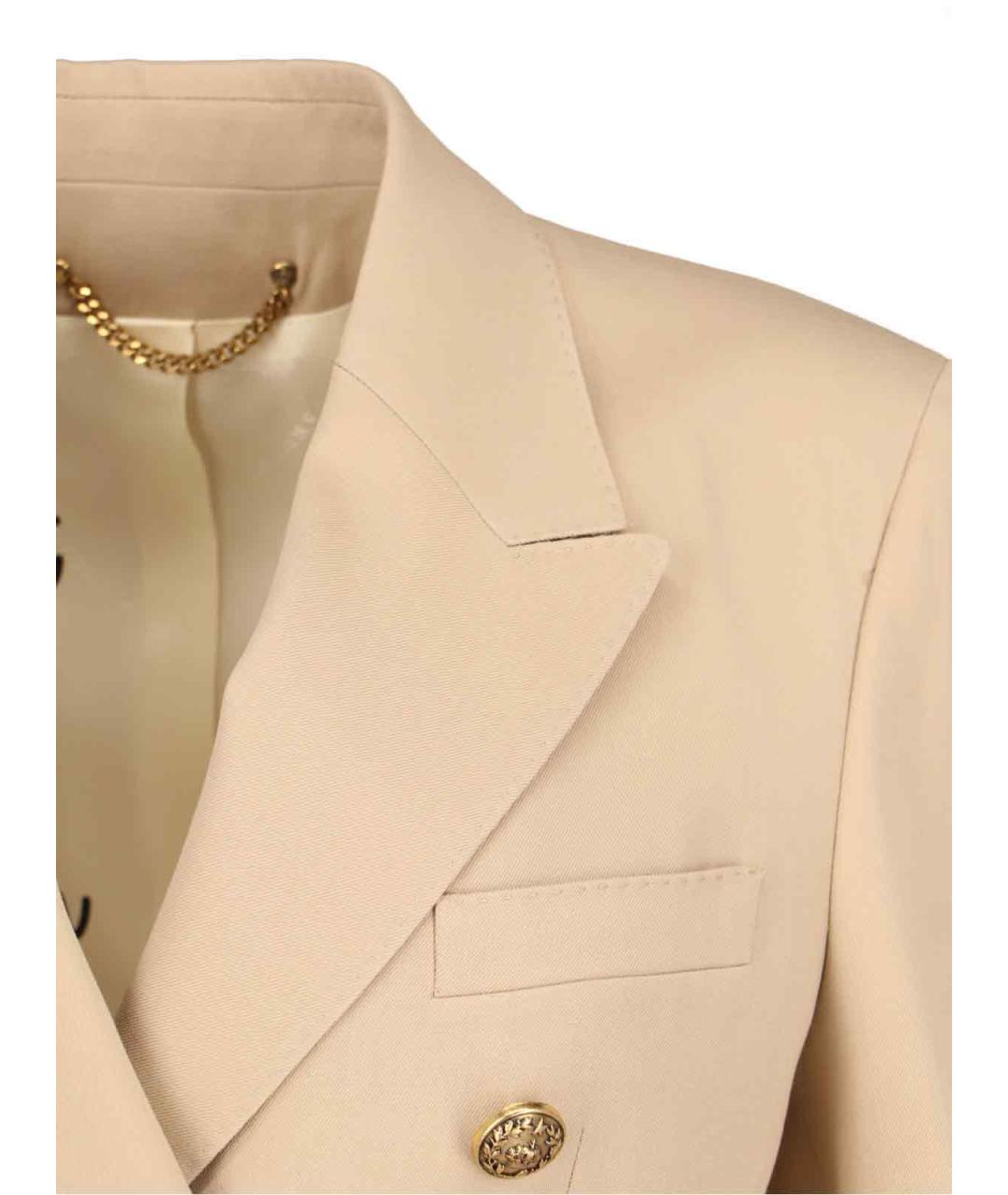 GOLDEN GOOSE DELUXE BRAND Бежевый шерстяной жакет/пиджак, фото 5
