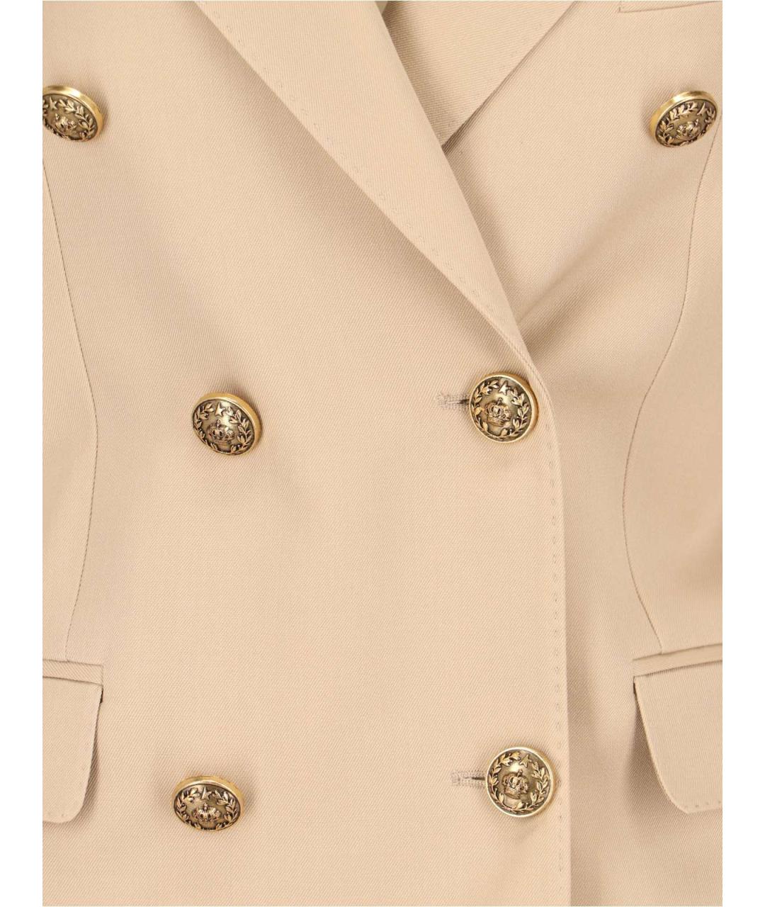 GOLDEN GOOSE DELUXE BRAND Бежевый шерстяной жакет/пиджак, фото 3