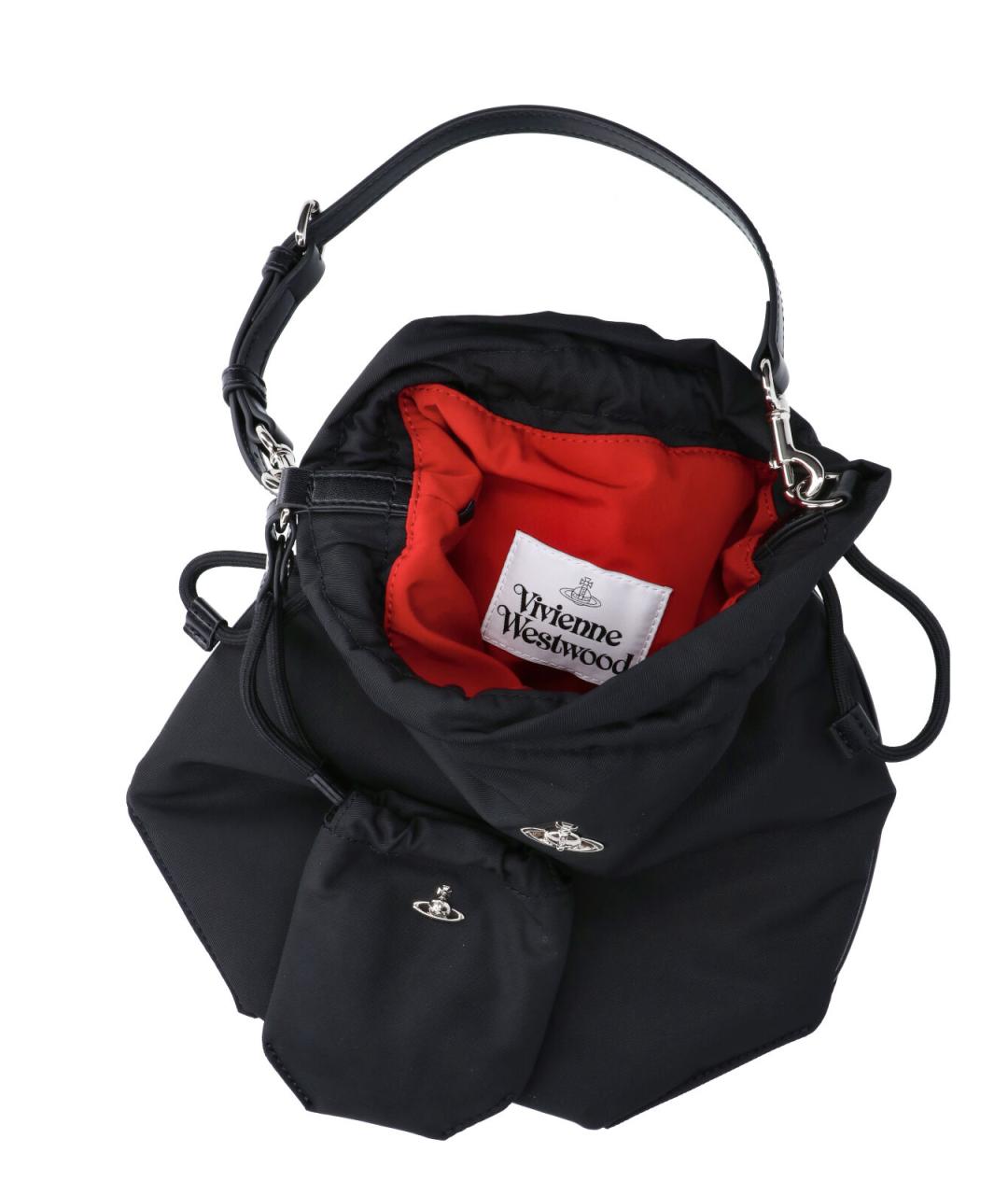VIVIENNE WESTWOOD Черная тканевая сумка с короткими ручками, фото 4