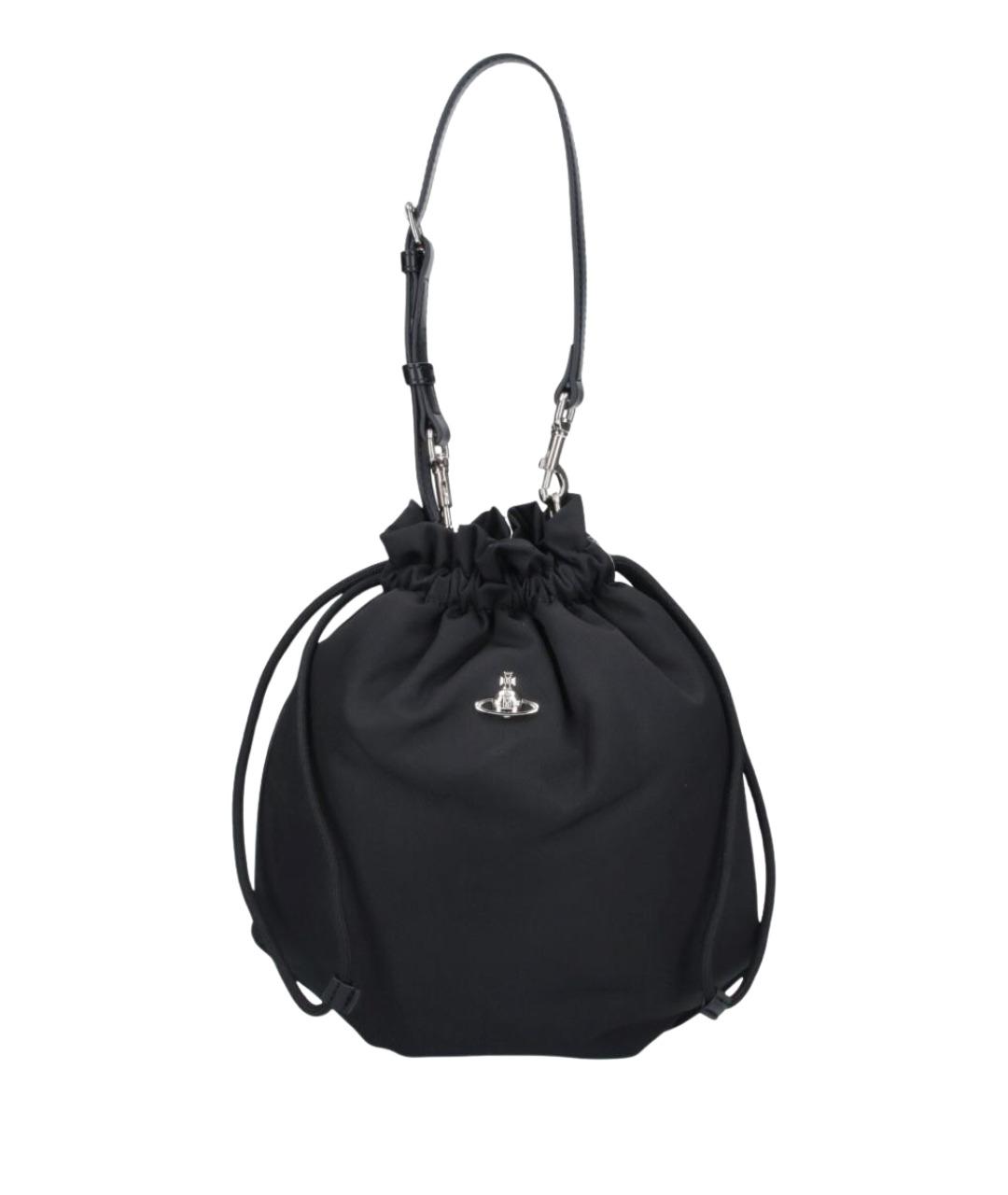 VIVIENNE WESTWOOD Черная тканевая сумка с короткими ручками, фото 1