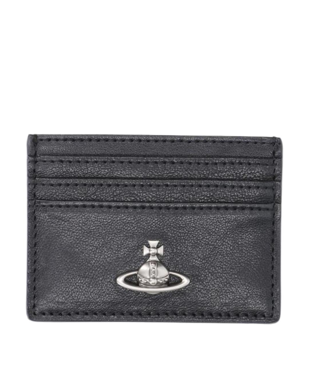 VIVIENNE WESTWOOD Черный кожаный кардхолдер, фото 1