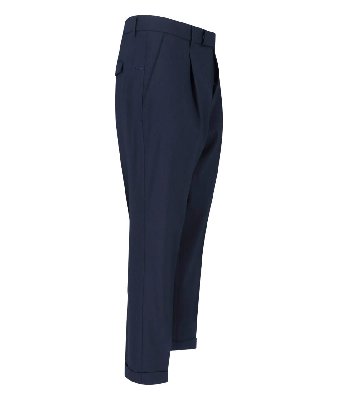 Cruna Синие шерстяные повседневные брюки, фото 3