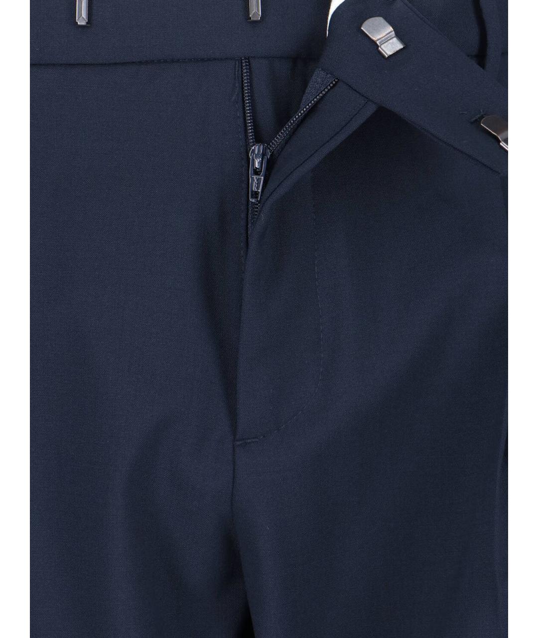 Cruna Синие шерстяные повседневные брюки, фото 5