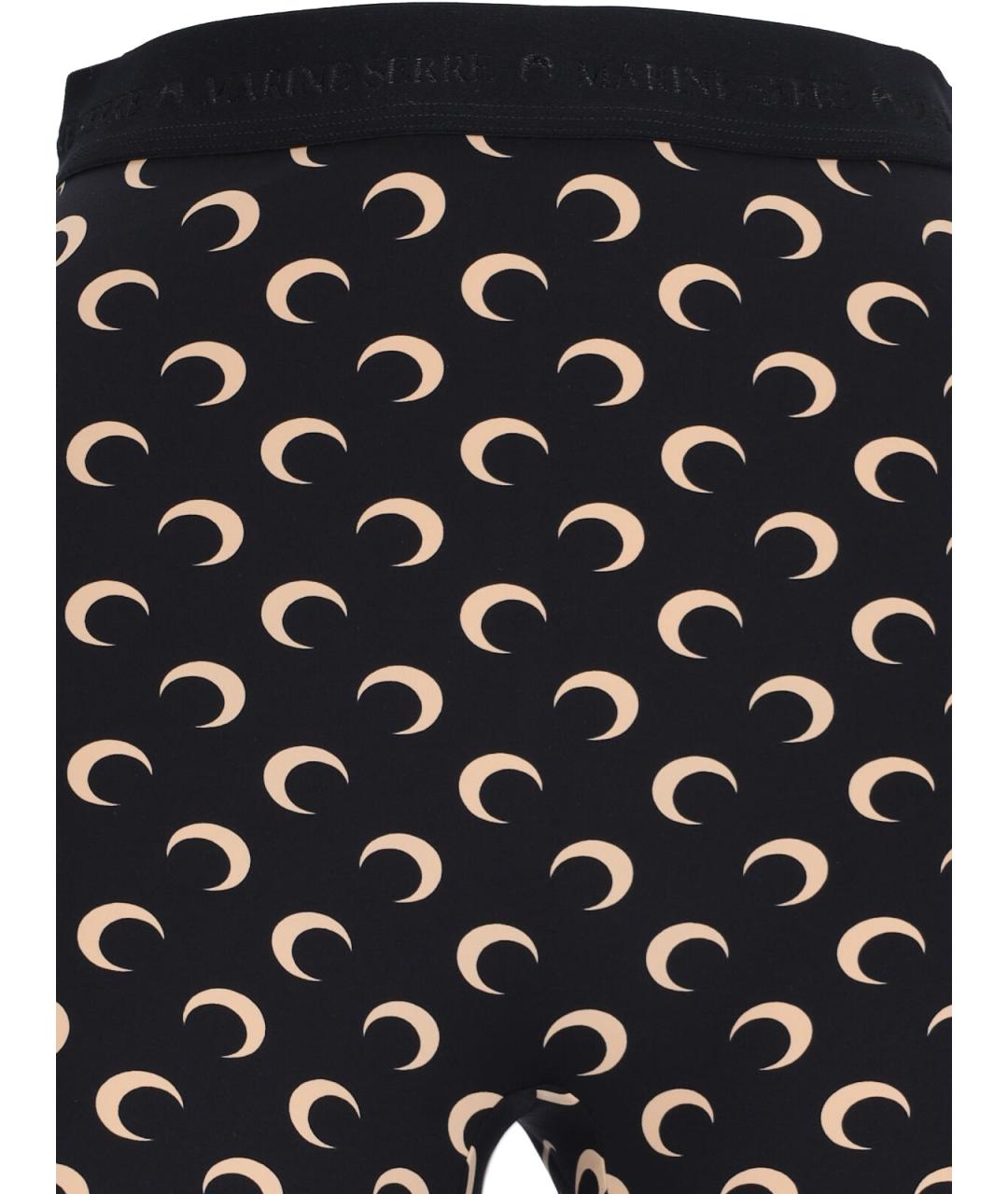 MARINE SERRE Черные полиамидовые леггинсы и велосипедки, фото 3