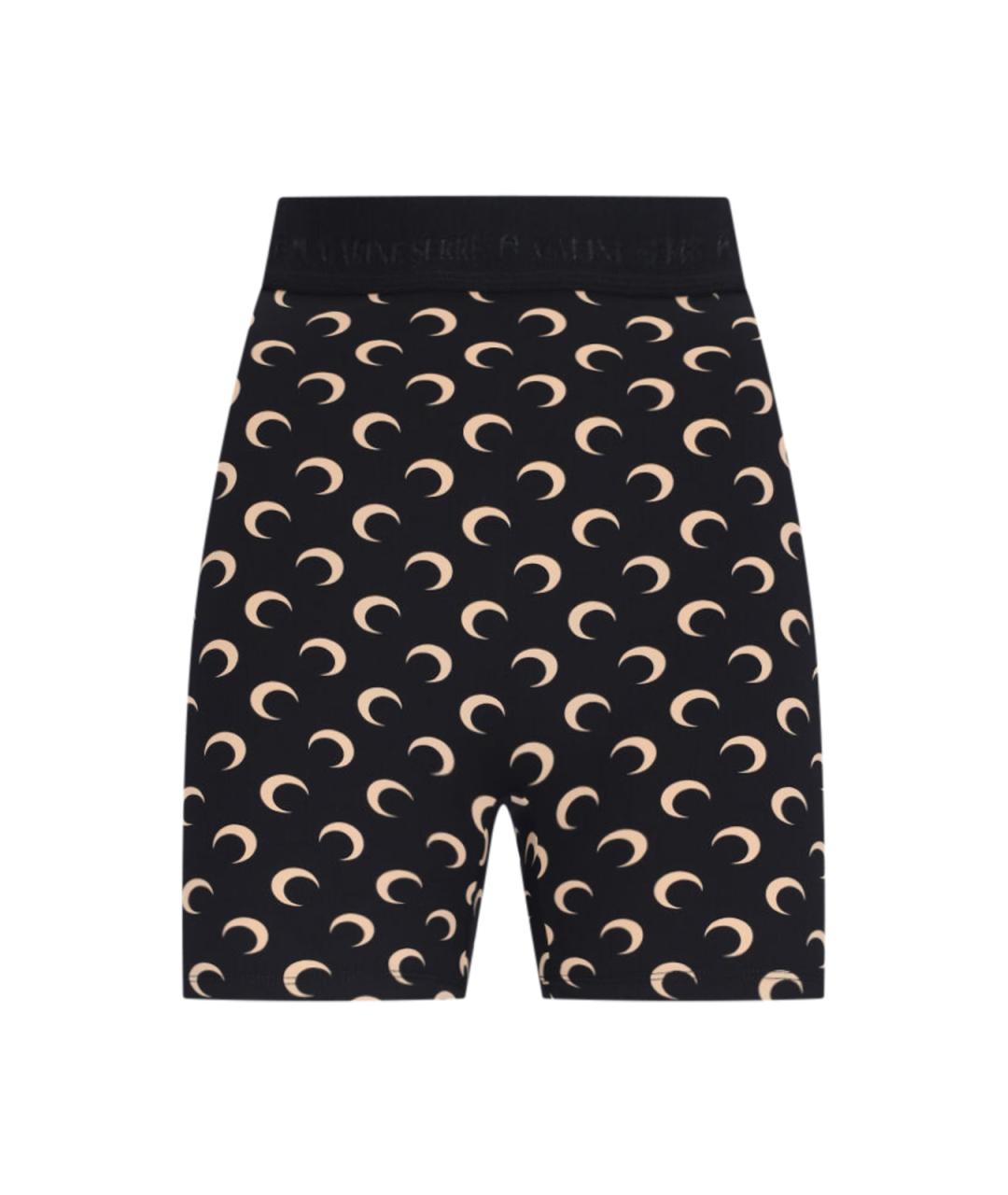 MARINE SERRE Черные полиамидовые леггинсы и велосипедки, фото 1