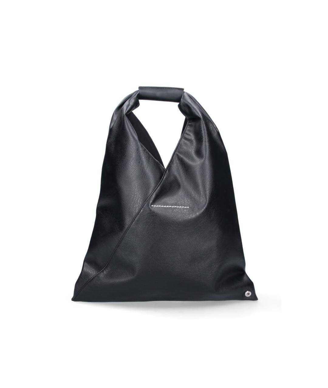 MM6 MAISON MARGIELA Черная сумка с короткими ручками из искусственной кожи, фото 3