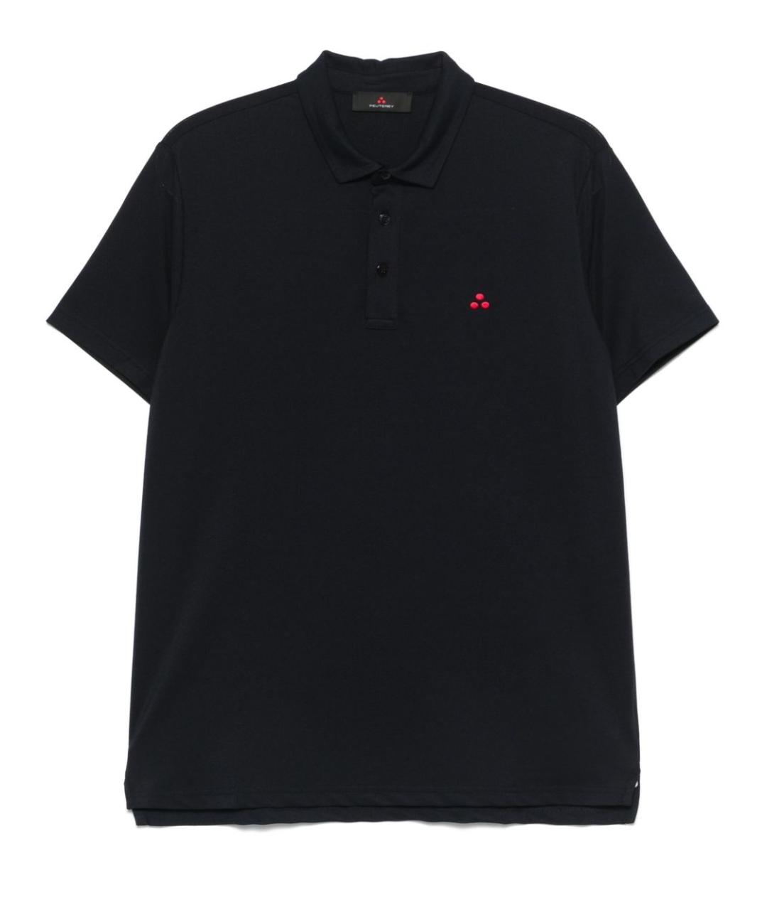 PEUTEREY Синее вискозное поло с коротким рукавом, фото 1