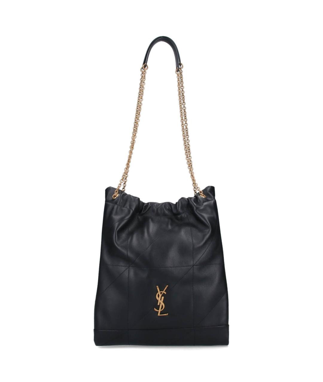 SAINT LAURENT Черная кожаная сумка тоут, фото 1