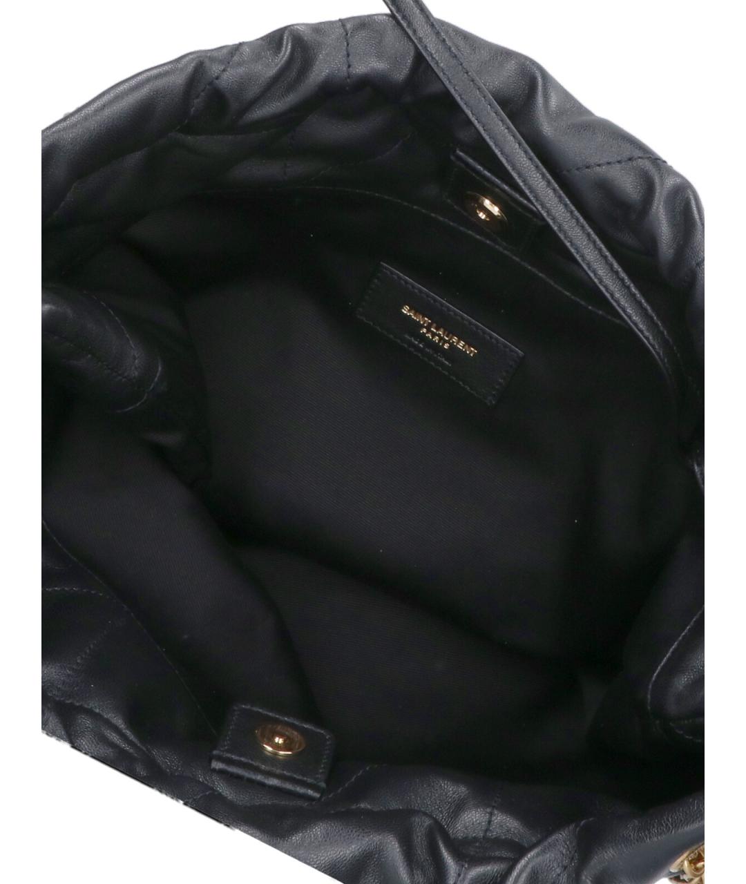 SAINT LAURENT Черная кожаная сумка тоут, фото 3