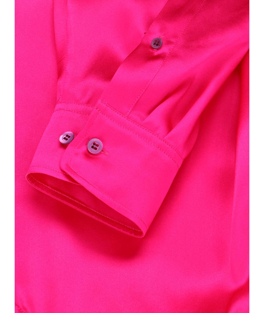 DRIES VAN NOTEN Фуксия шелковая рубашка, фото 4