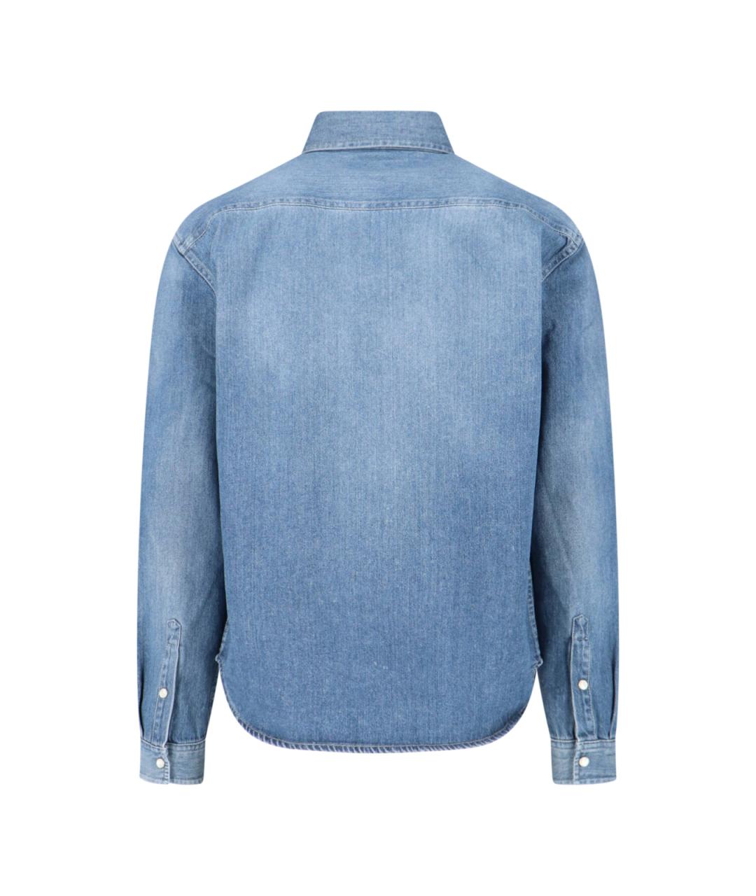 SAINT LAURENT Синяя хлопковая кэжуал рубашка, фото 2