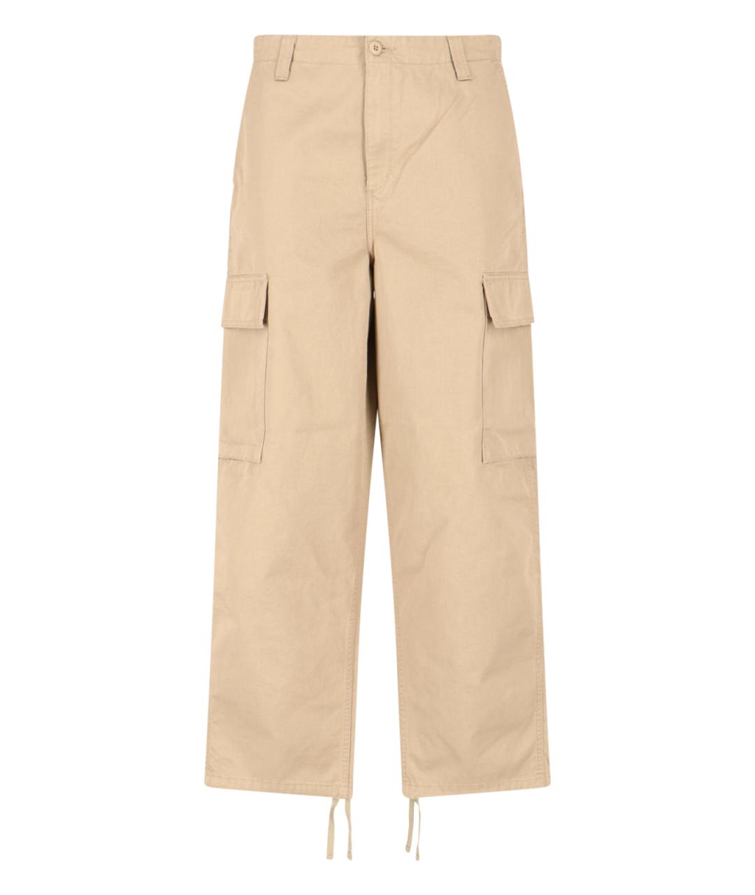 CARHARTT WIP Бежевые хлопковые повседневные брюки, фото 1
