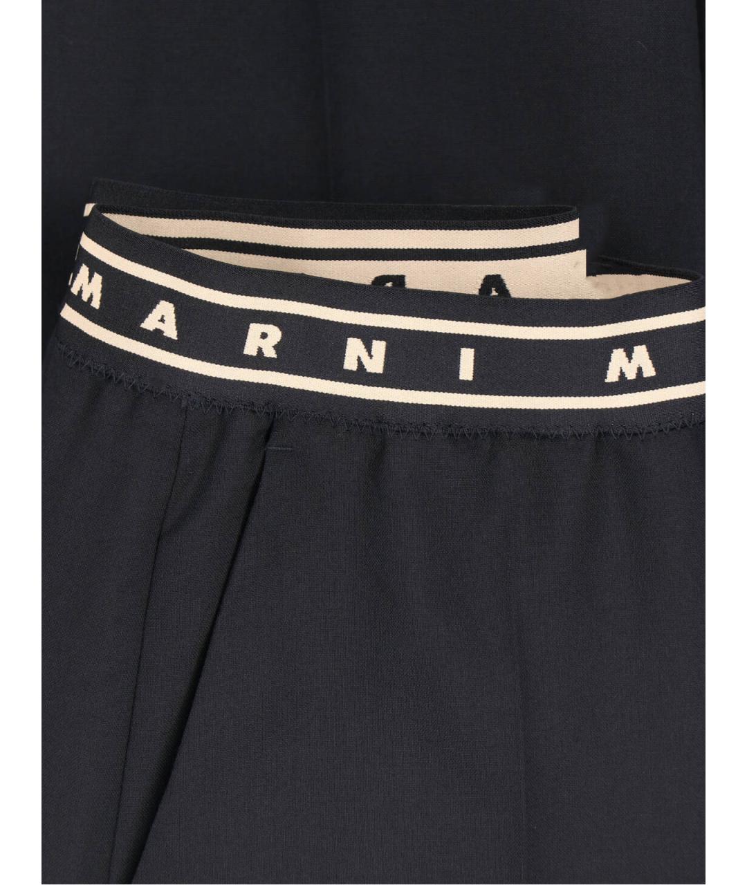 MARNI Черные шерстяные прямые брюки, фото 5