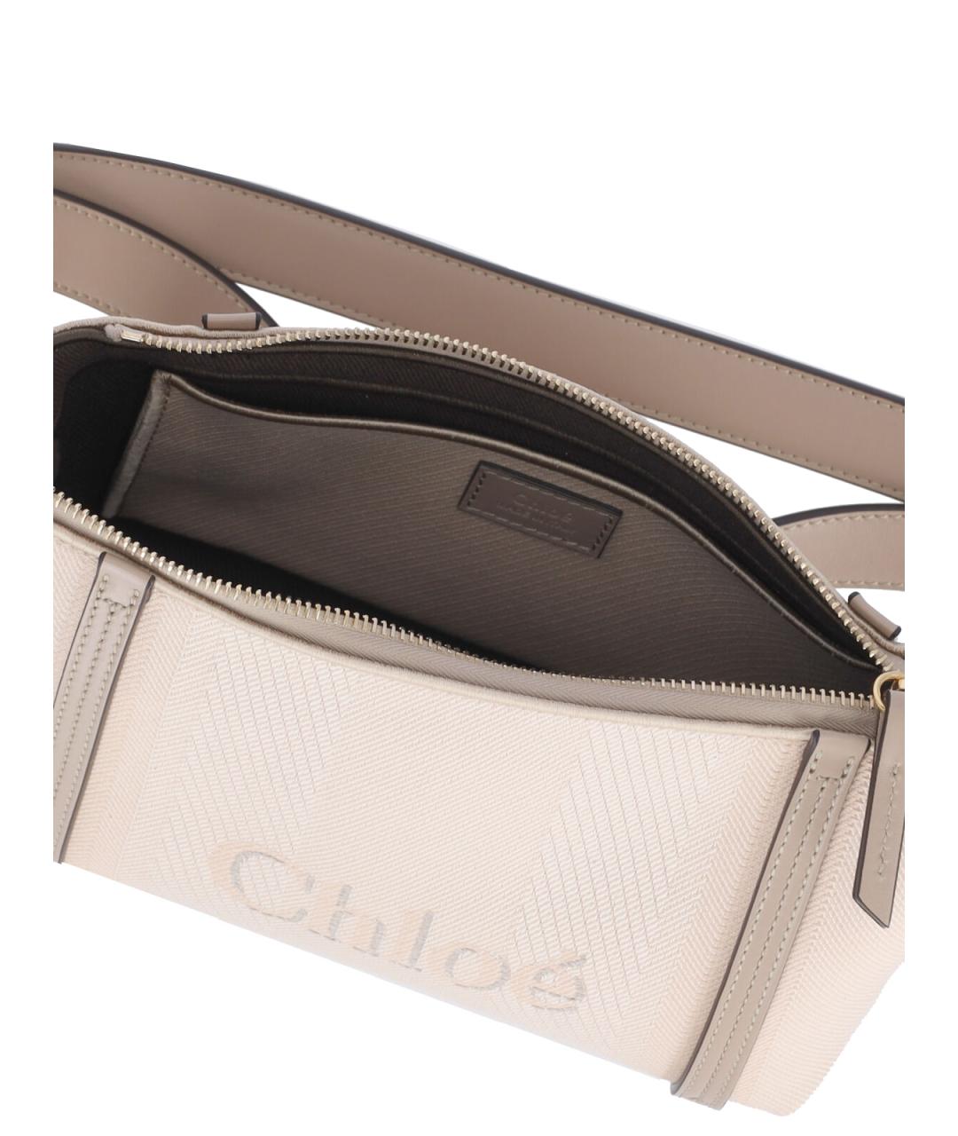 CHLOE Бежевая хлопковая сумка через плечо, фото 4