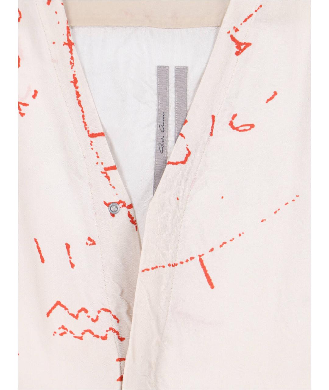 RICK OWENS Белая кэжуал рубашка, фото 4