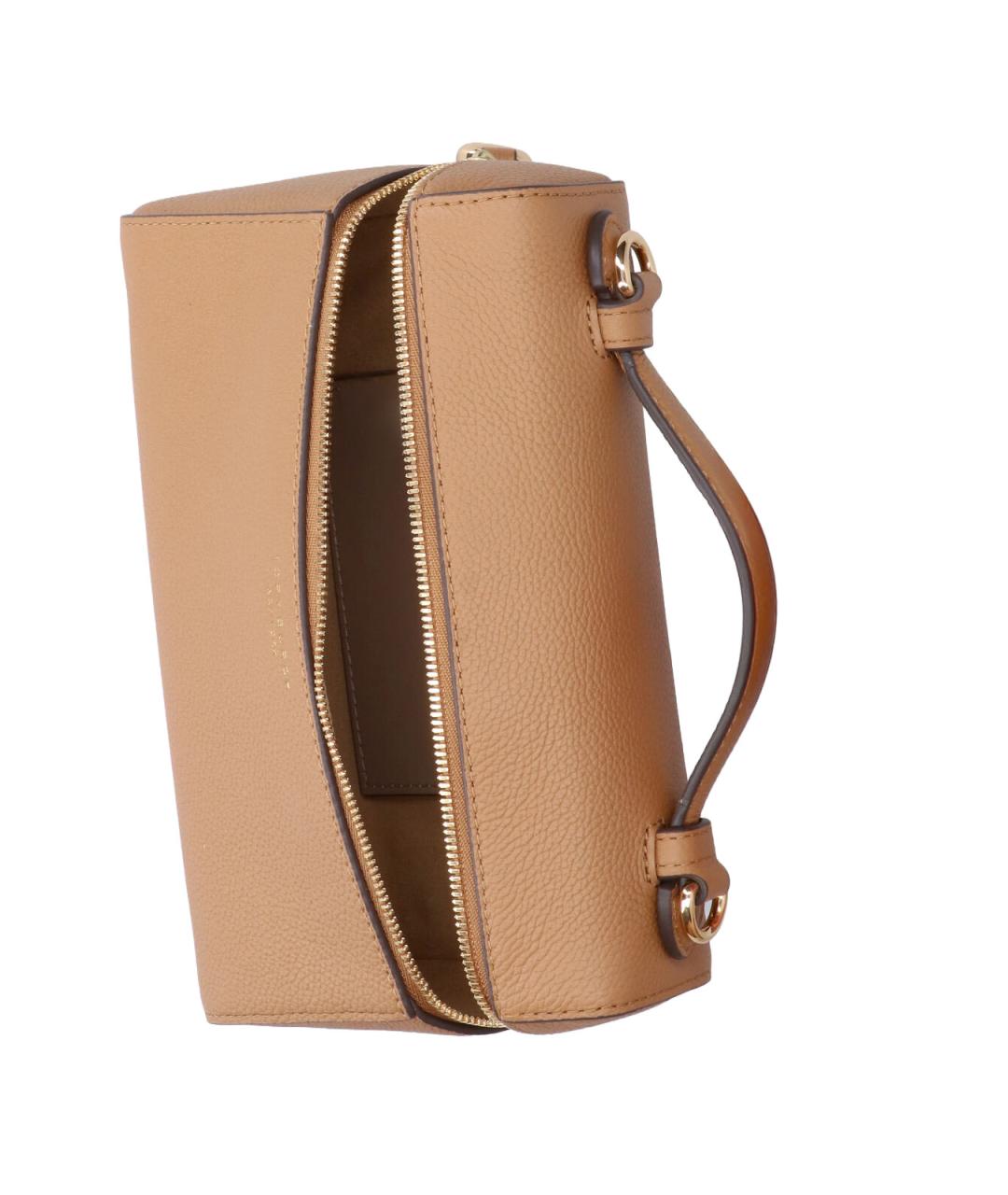 TORY BURCH Бежевая кожаная сумка с короткими ручками, фото 4