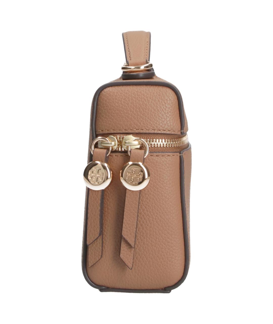 TORY BURCH Бежевая кожаная сумка с короткими ручками, фото 5