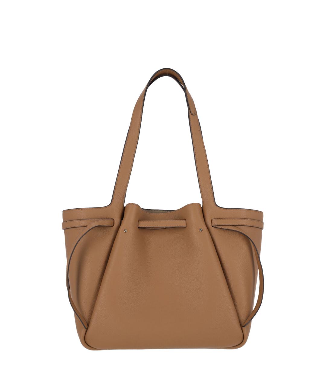 TORY BURCH Бежевая кожаная сумка тоут, фото 3