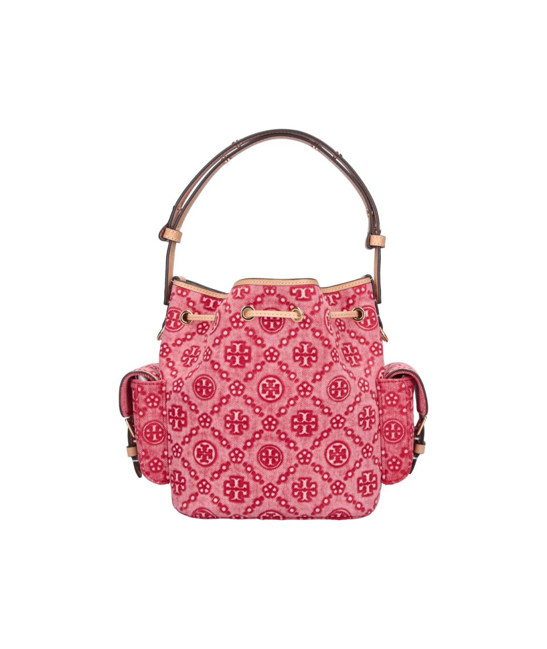 TORY BURCH Красная тканевая сумка с короткими ручками, фото 3