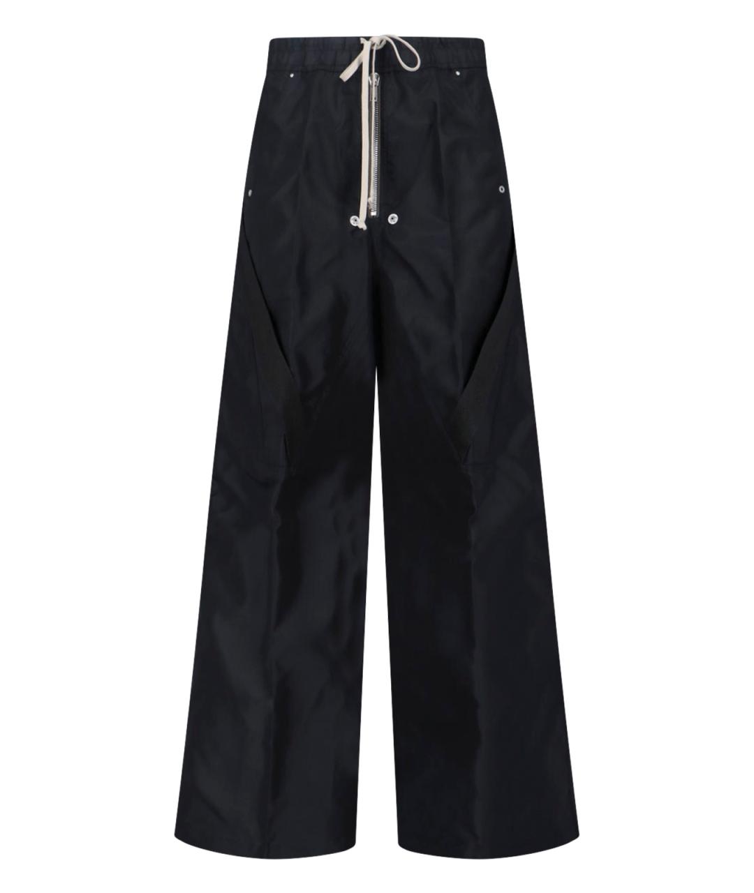 RICK OWENS Черные полиамидовые повседневные брюки, фото 1