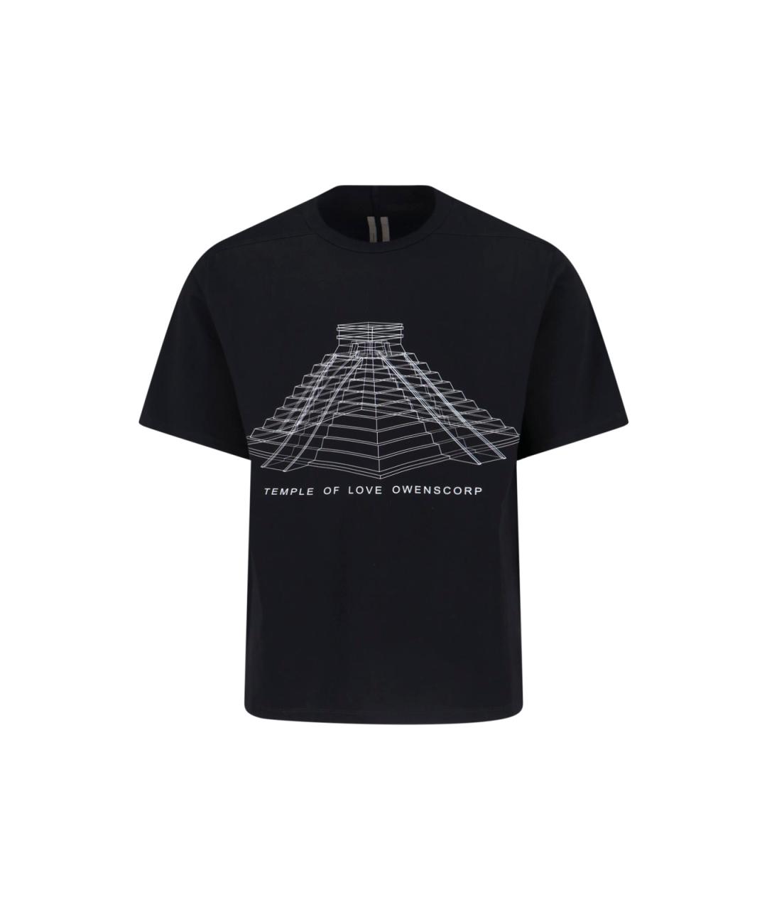 RICK OWENS Черная хлопковая футболка, фото 1