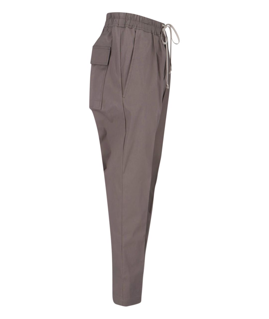 RICK OWENS Коричневые хлопковые повседневные брюки, фото 3