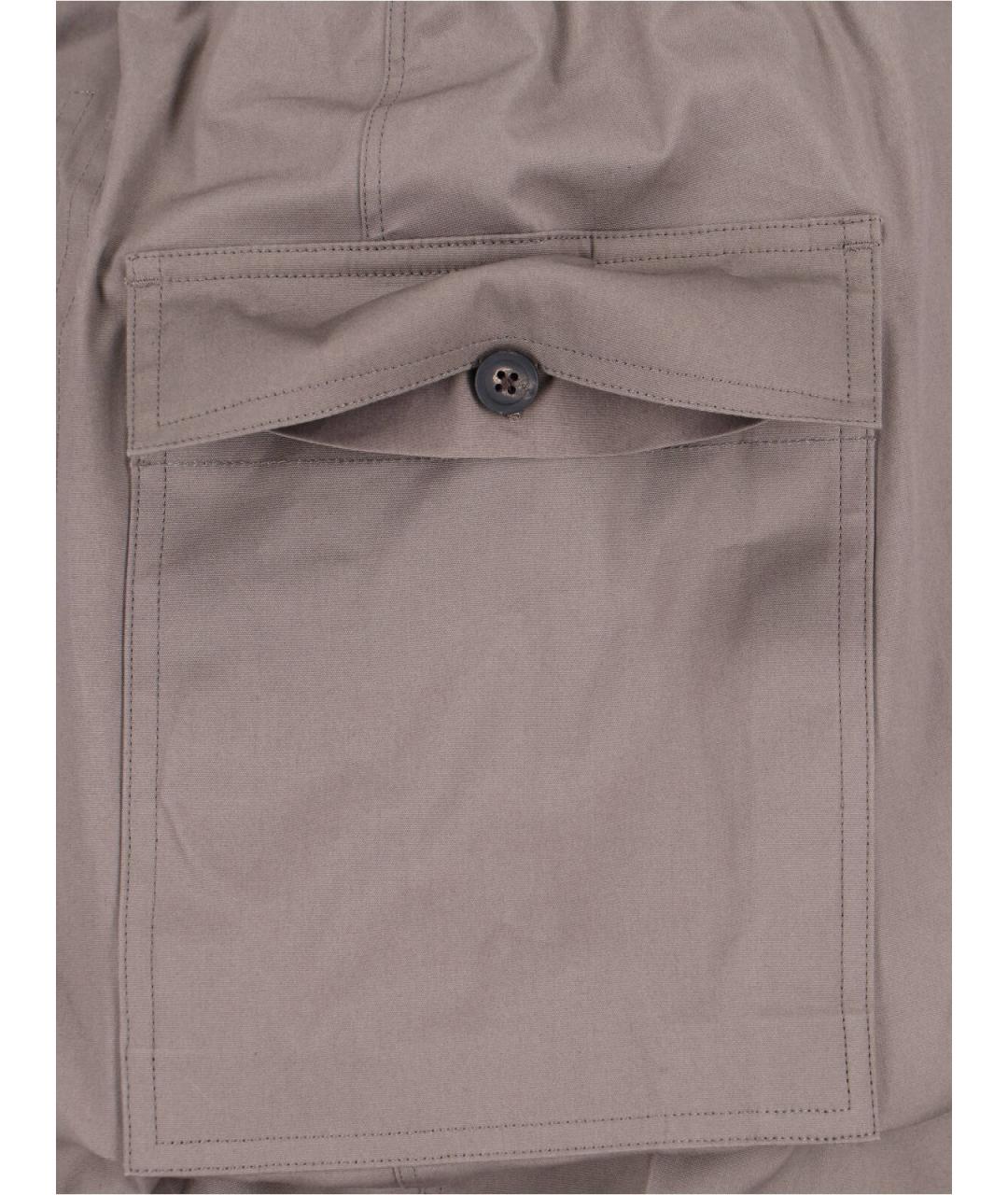 RICK OWENS Коричневые хлопковые повседневные брюки, фото 4