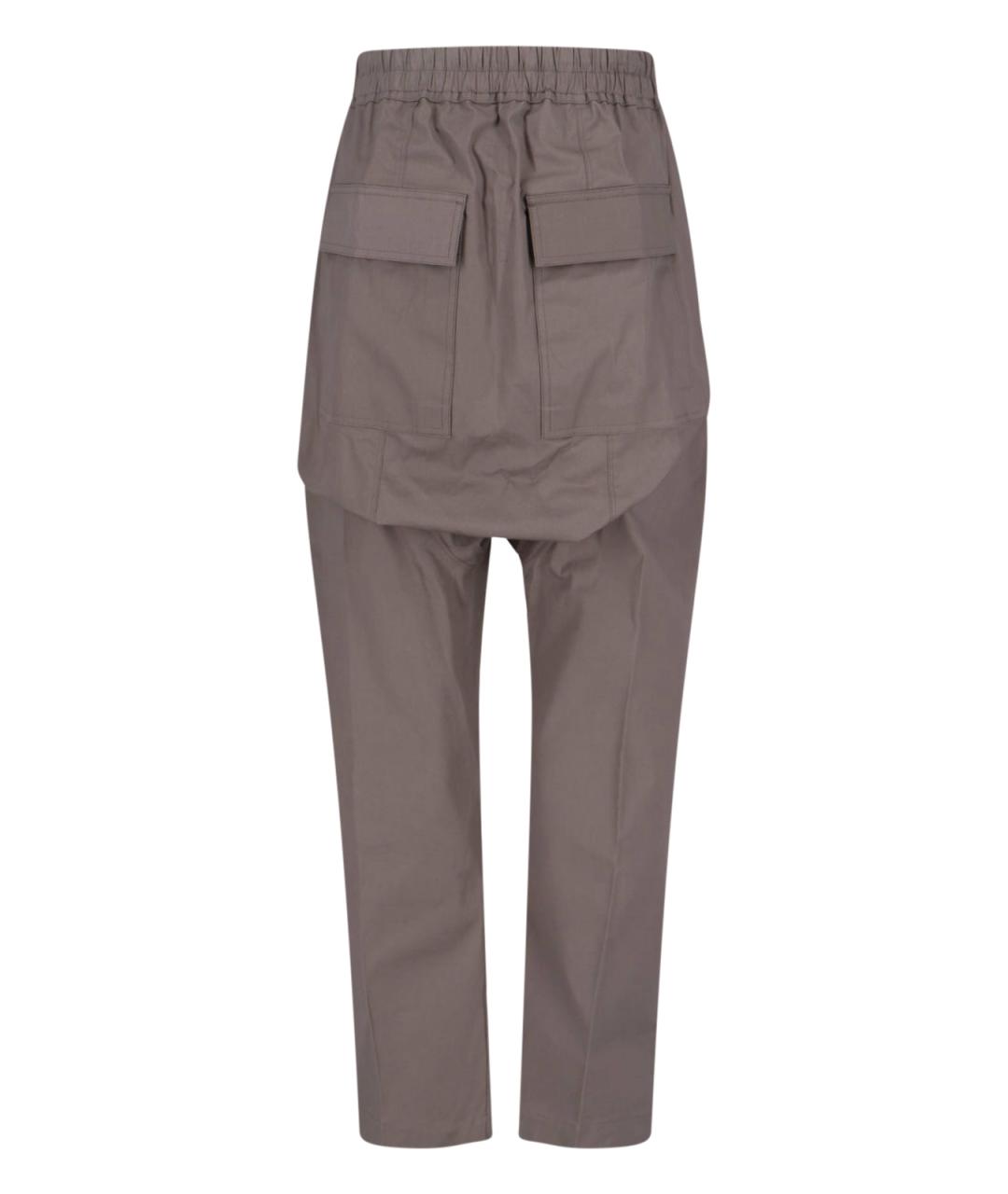 RICK OWENS Коричневые хлопковые повседневные брюки, фото 2