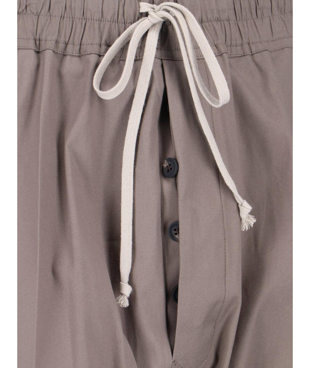 RICK OWENS Коричневые хлопковые повседневные брюки, фото 5