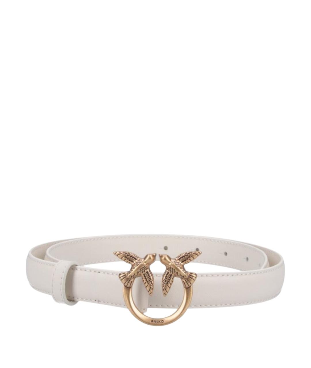 PINKO Белый кожаный ремень, фото 1