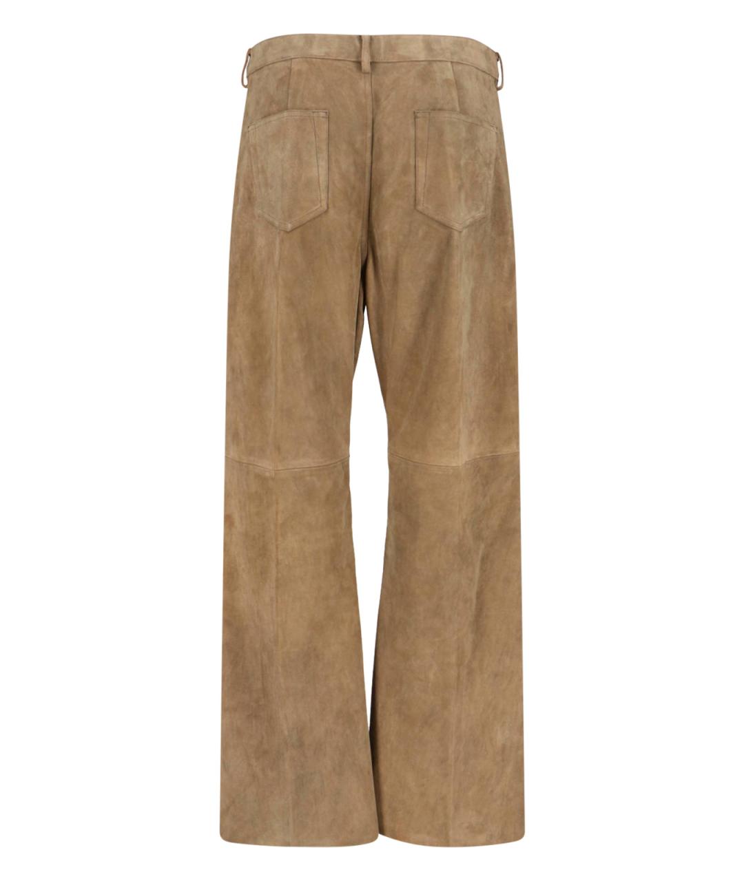 RICK OWENS Коричневые замшевые повседневные брюки, фото 2