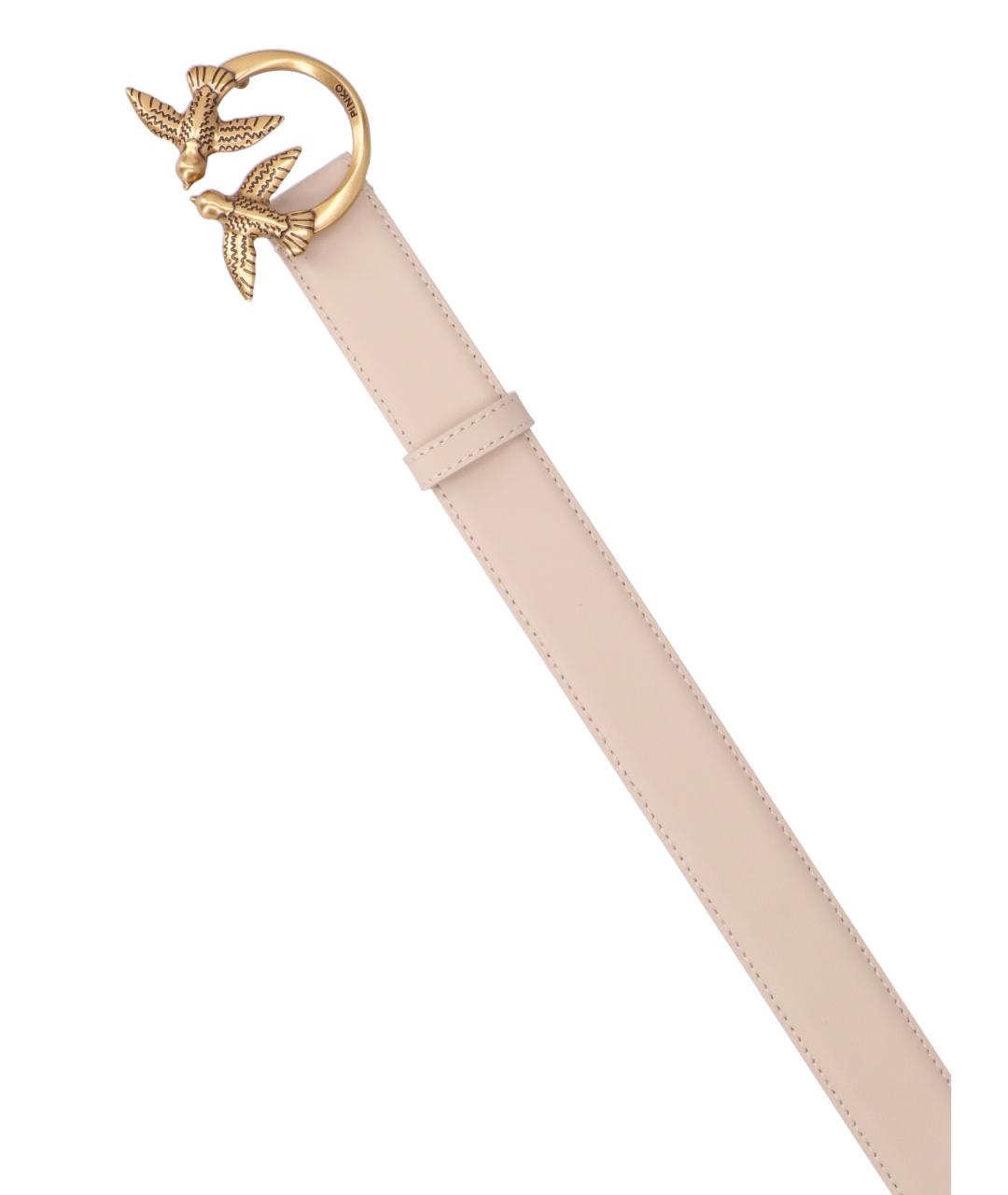 PINKO Бежевый кожаный ремень, фото 3