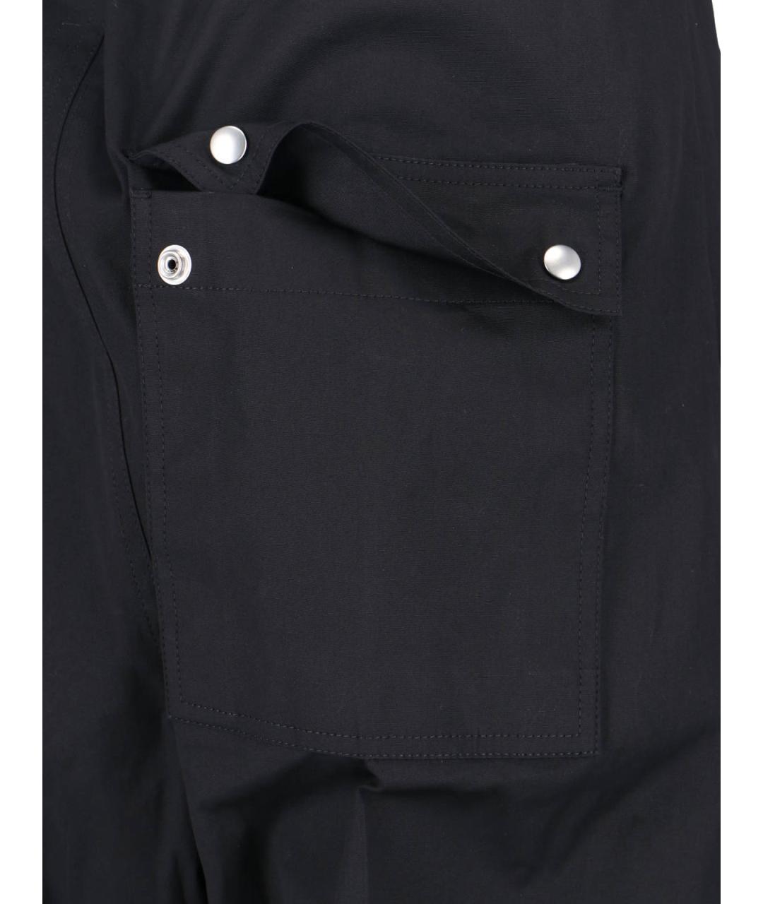 RICK OWENS Черные хлопковые повседневные брюки, фото 4