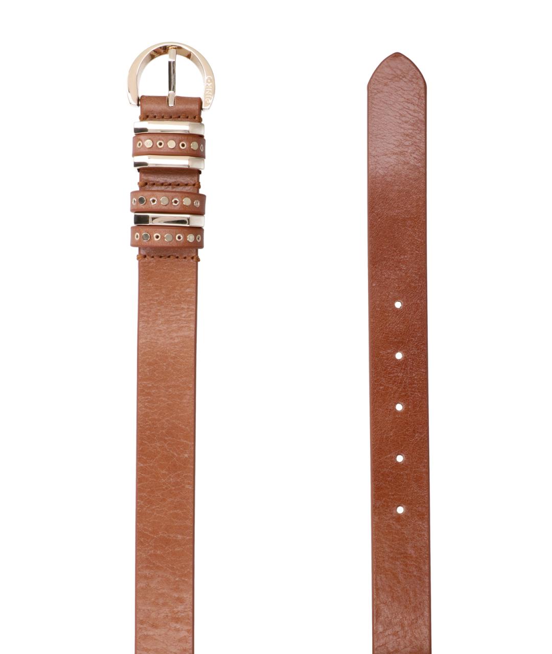 PINKO Коричневый кожаный ремень, фото 2