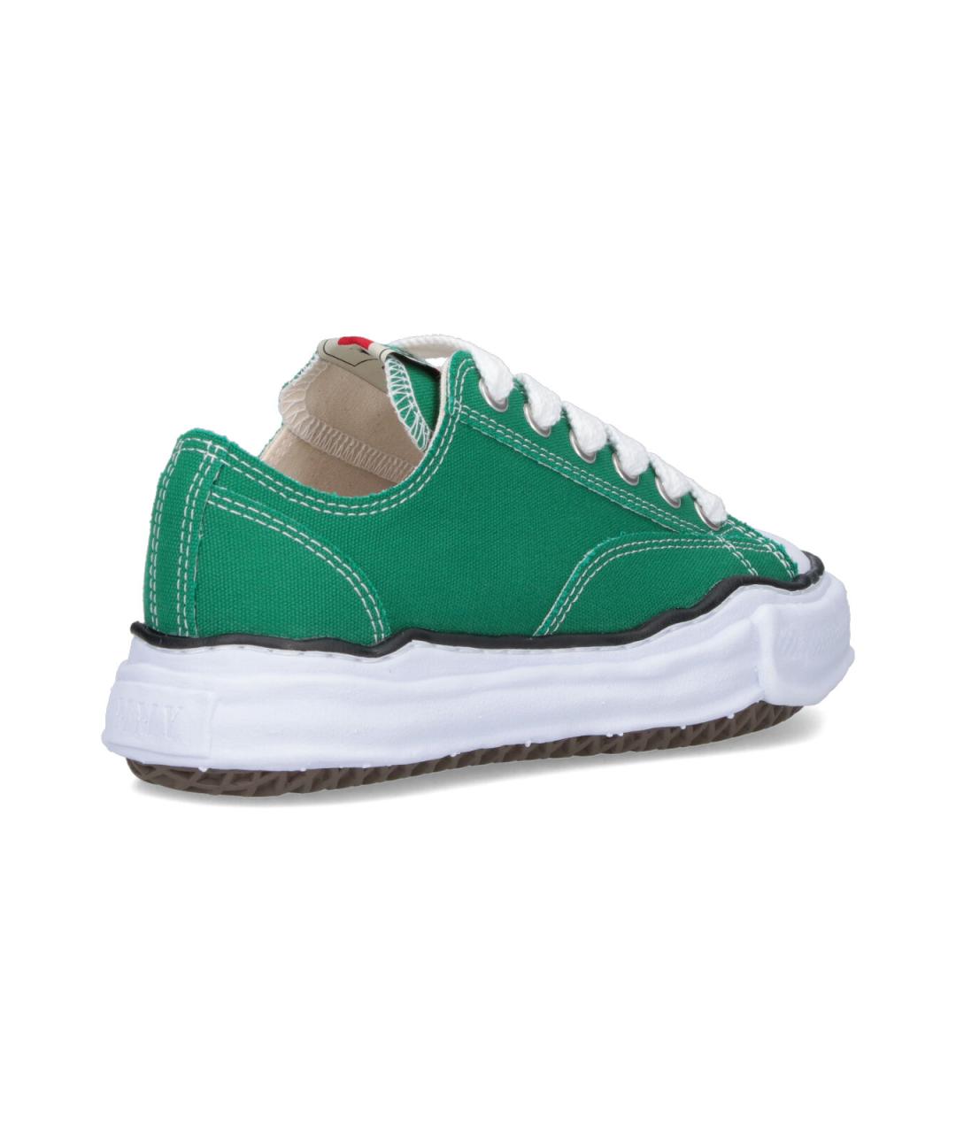 MAISON MIHARA YASUHIRO Зеленые текстильные низкие кроссовки / кеды, фото 4