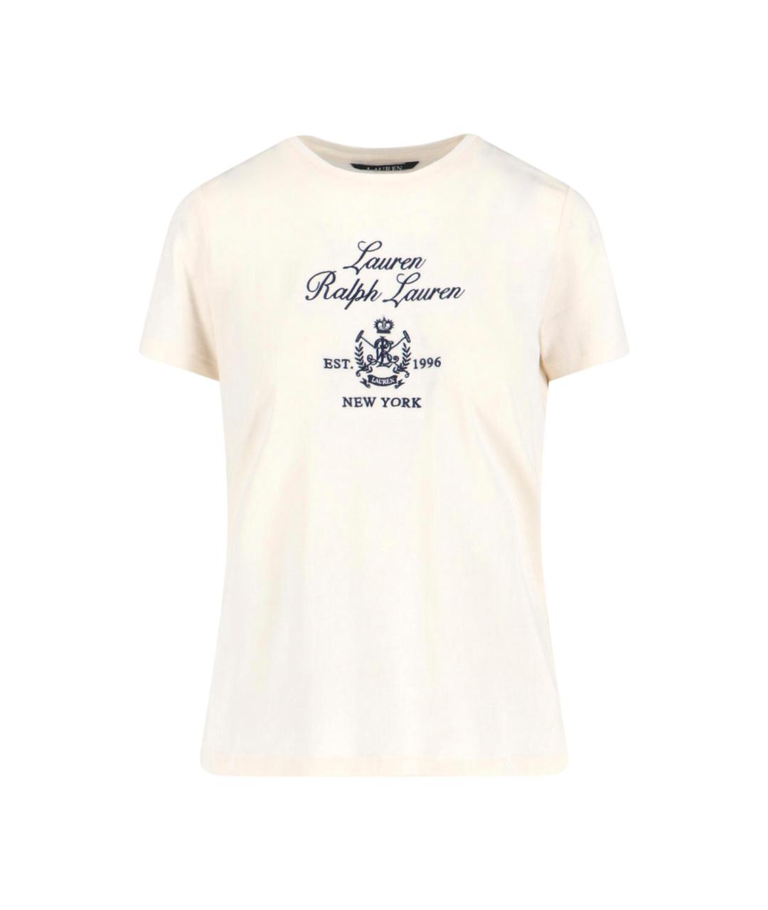 RALPH LAUREN Белая хлопковая футболка, фото 1