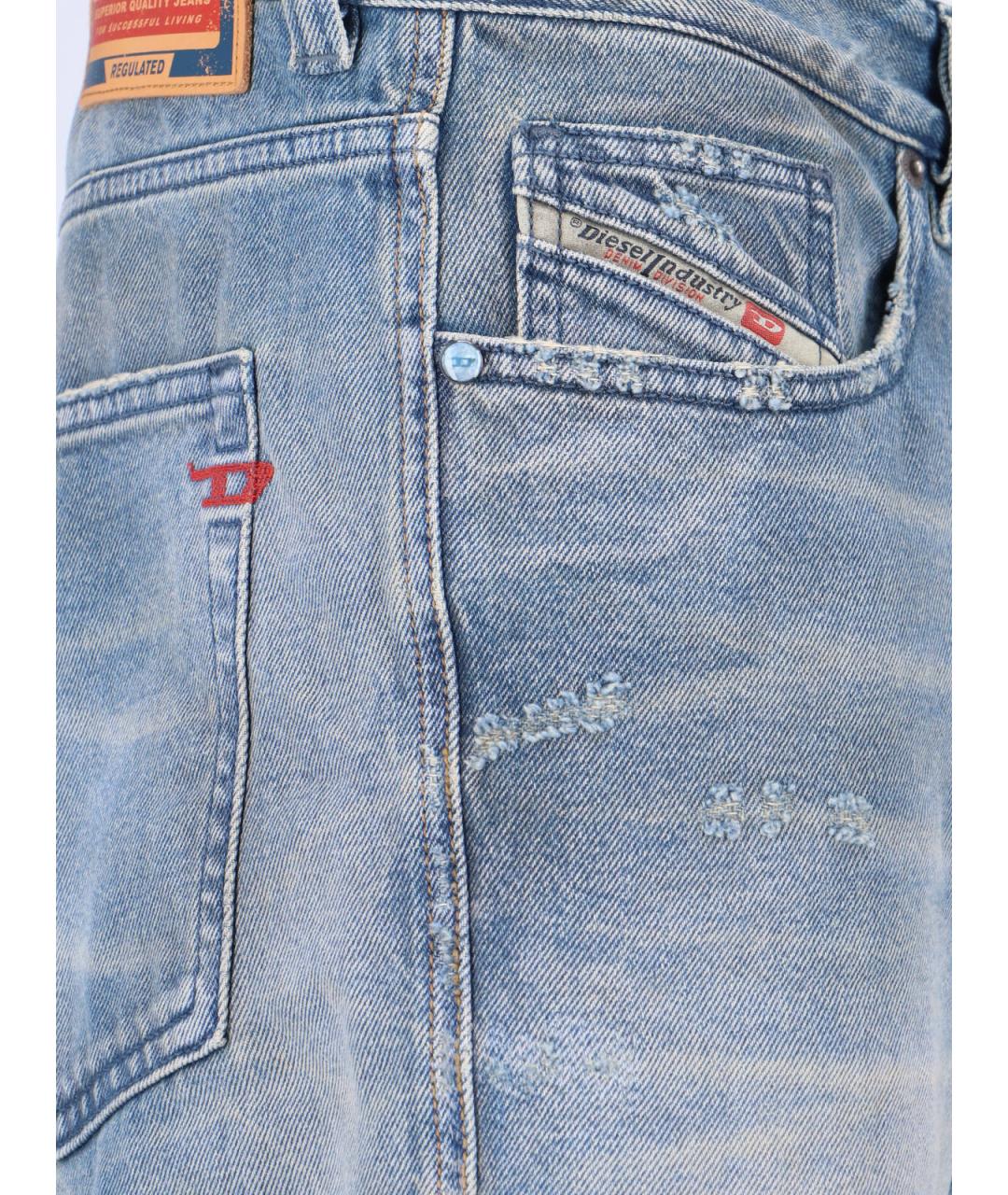 DIESEL Синие хлопковые прямые джинсы, фото 4
