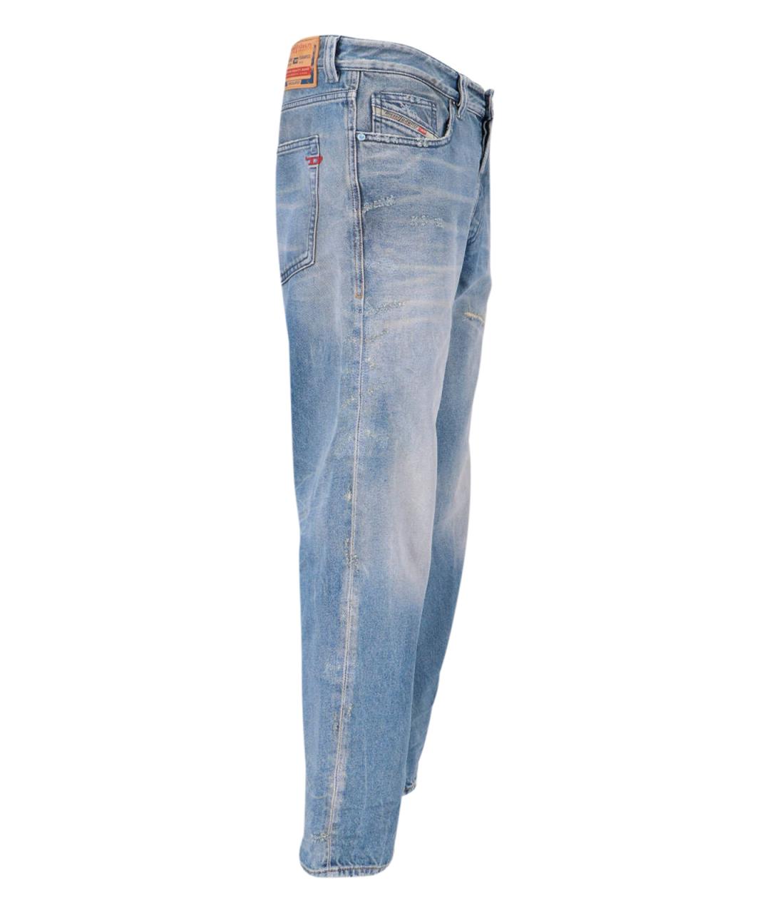 DIESEL Синие хлопковые прямые джинсы, фото 3