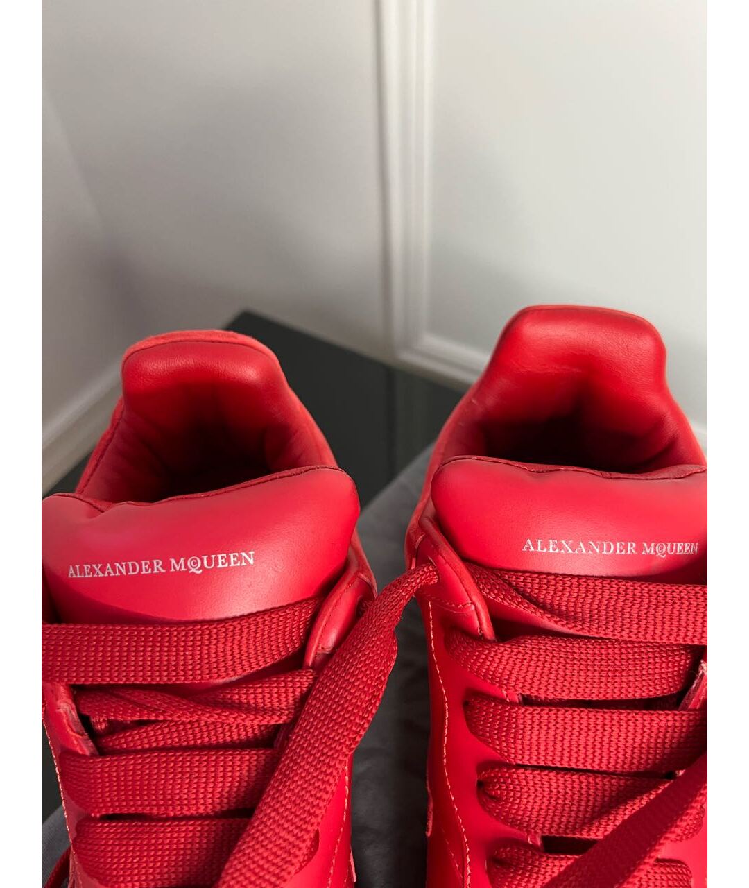 ALEXANDER MCQUEEN Красные кожаные кроссовки, фото 7