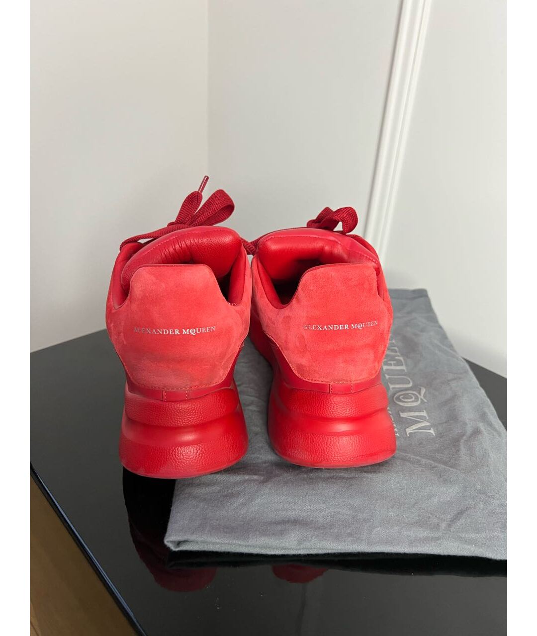 ALEXANDER MCQUEEN Красные кожаные кроссовки, фото 4