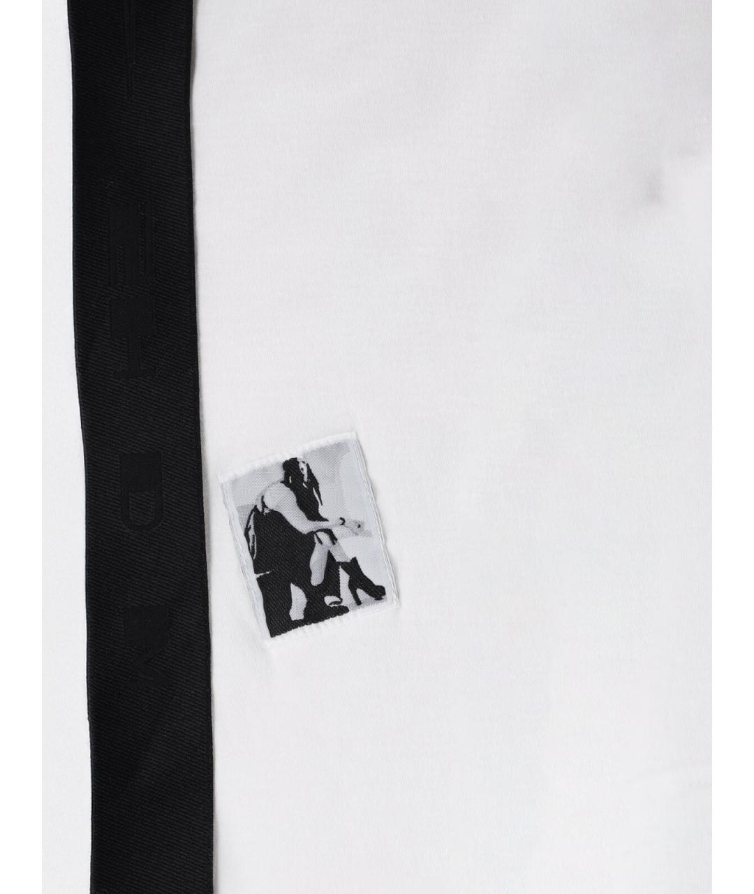 RICK OWENS DRKSHDW Белая хлопковая футболка, фото 3