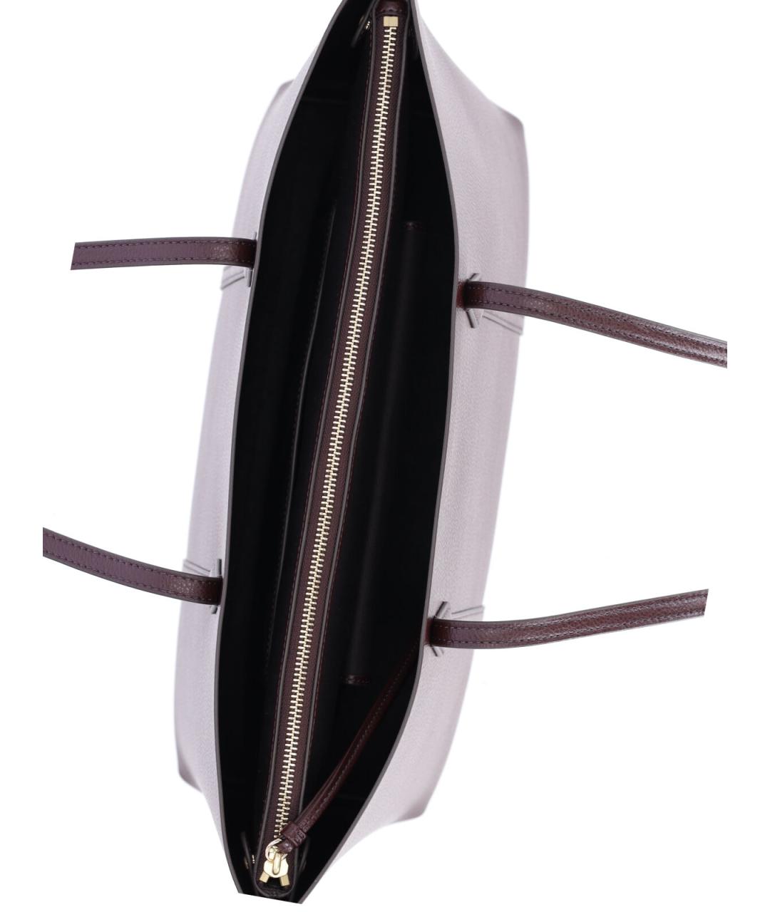 TORY BURCH Бордовая кожаная сумка тоут, фото 4