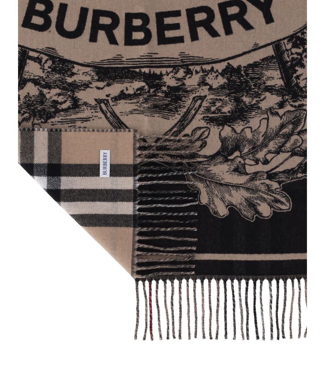 BURBERRY Бежевый кашемировый шарф, фото 3