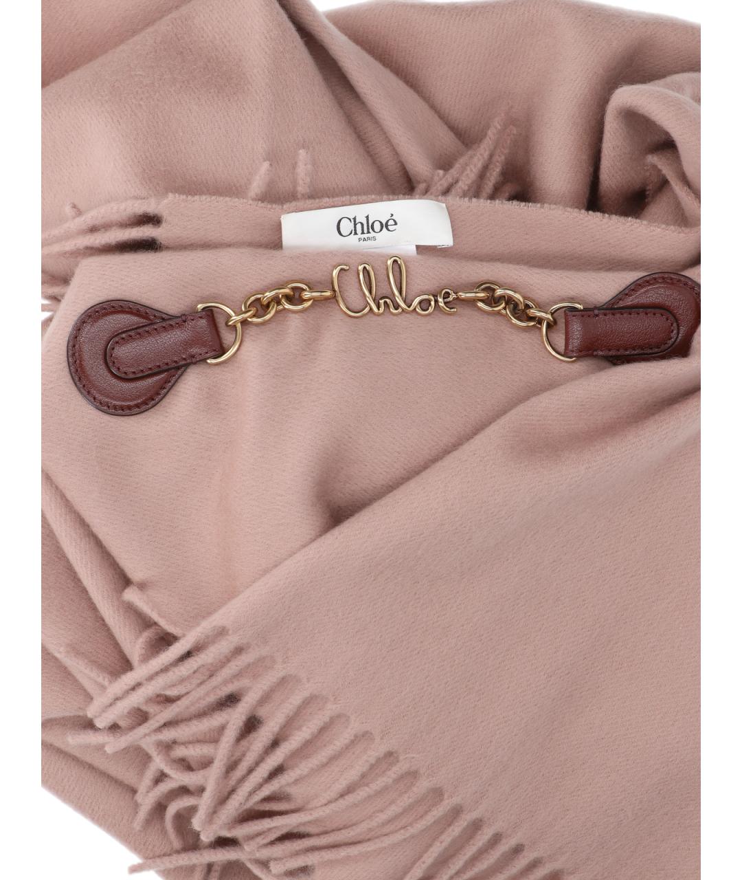 CHLOE Розовый шерстяной шарф, фото 3