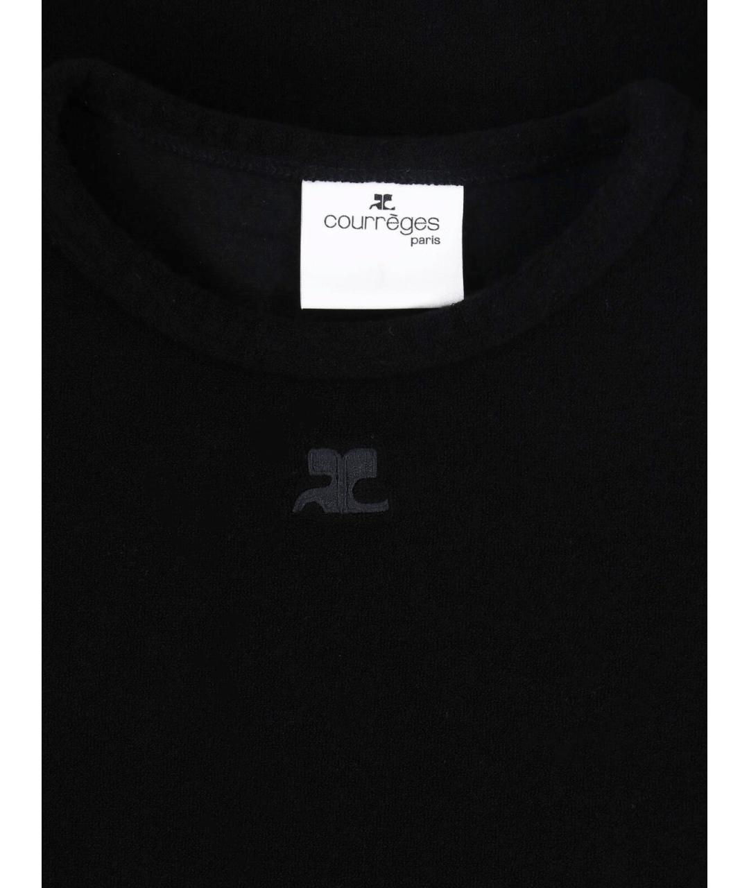 COURREGES Черная вискозная футболка, фото 3