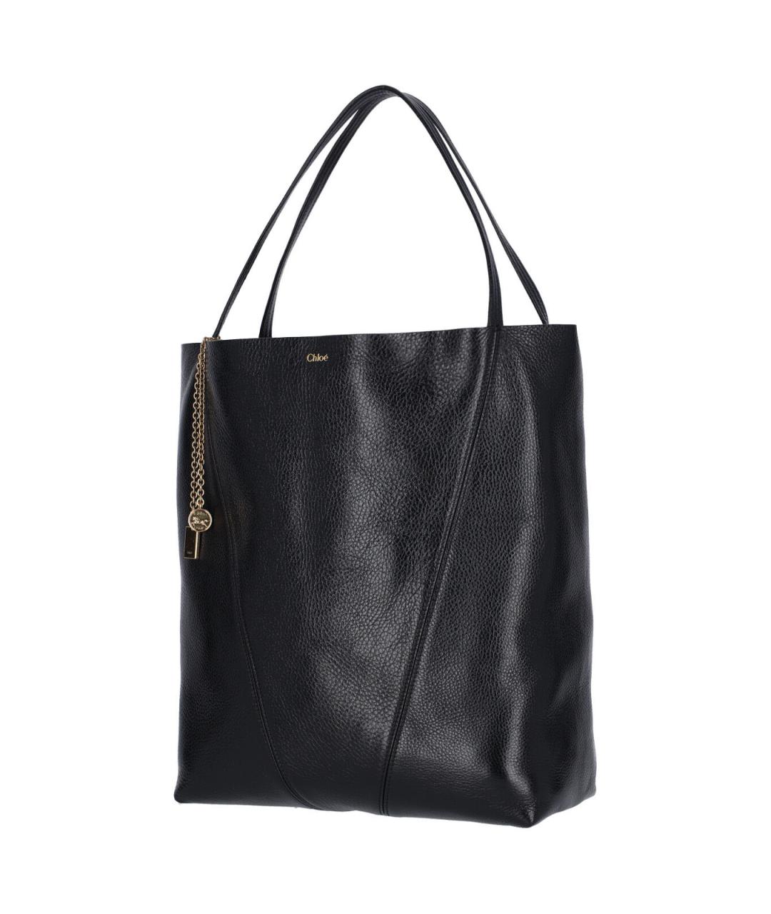 CHLOE Черная кожаная сумка тоут, фото 3