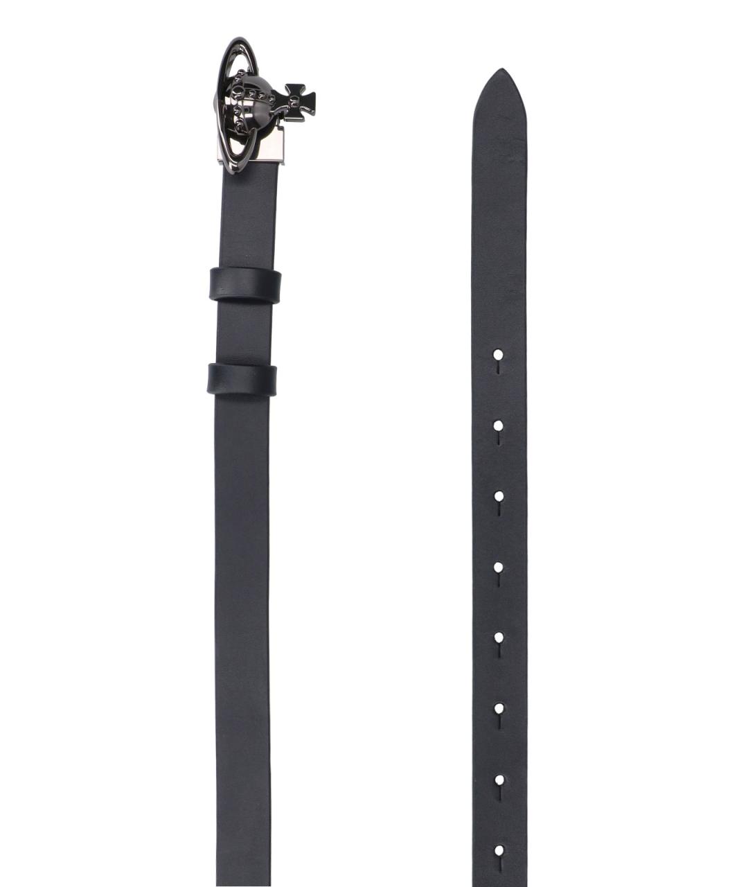 VIVIENNE WESTWOOD Черный кожаный ремень, фото 2