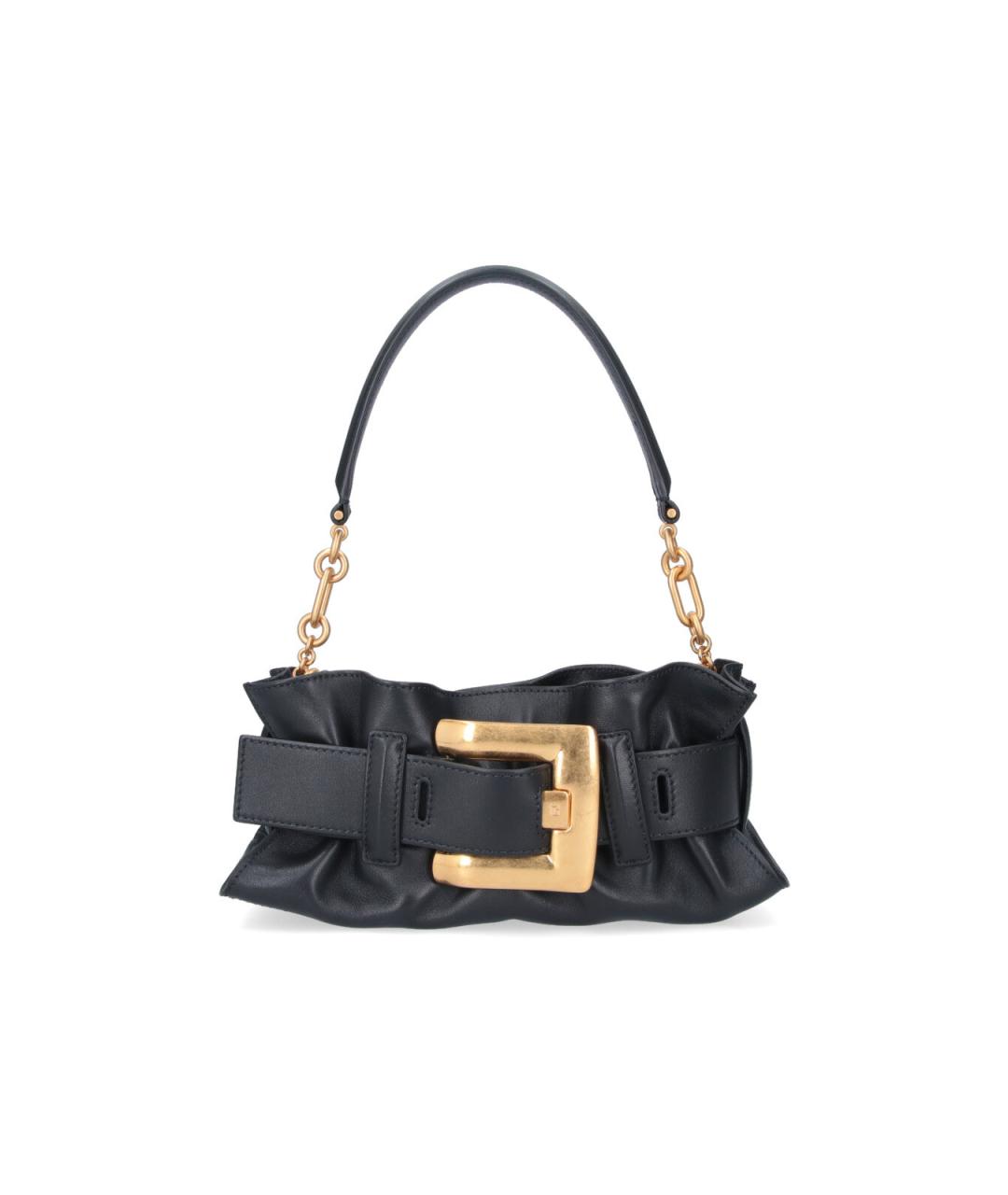 BALMAIN Черная кожаная сумка через плечо, фото 1