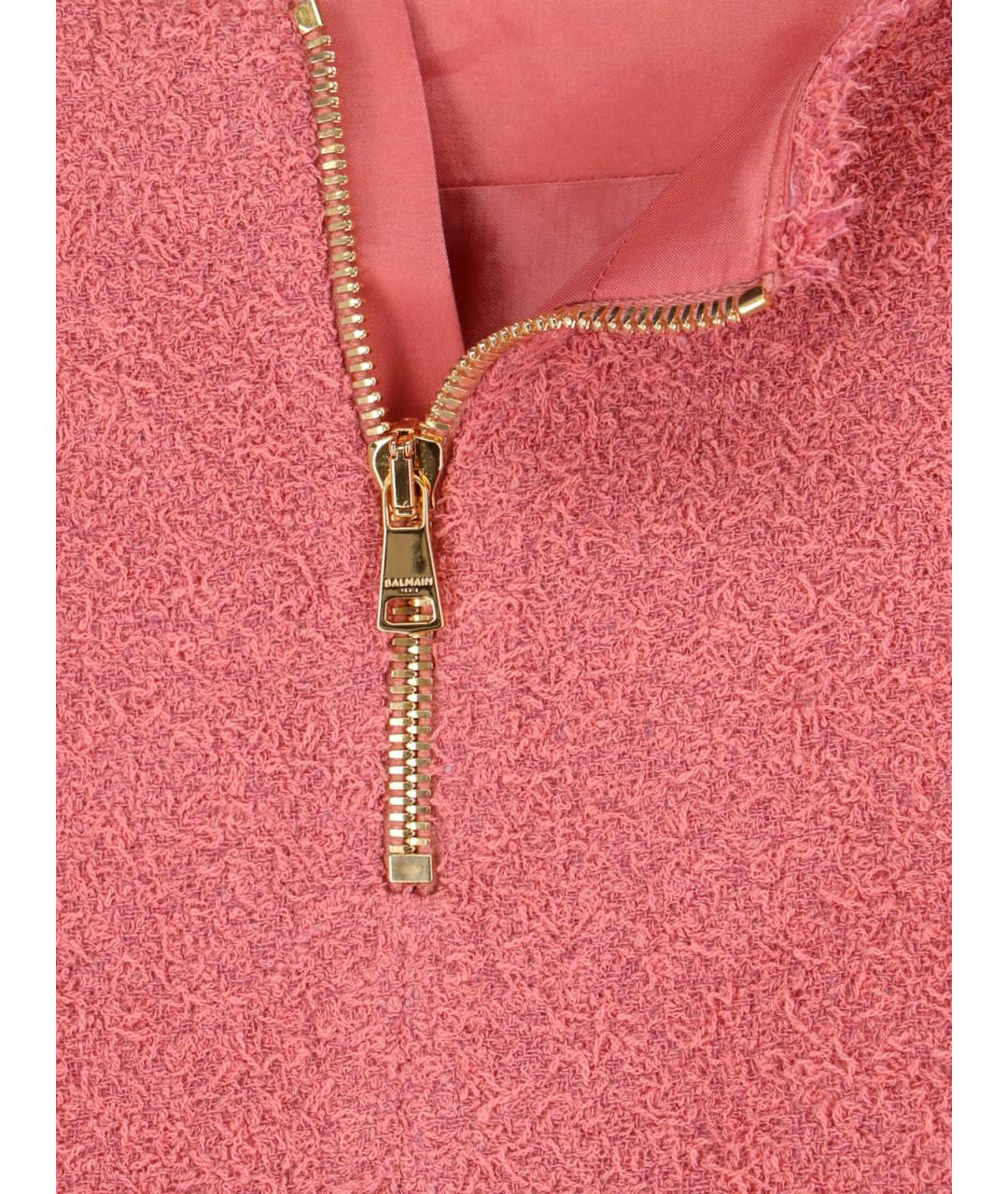 BALMAIN Розовая шерстяная юбка мини, фото 5