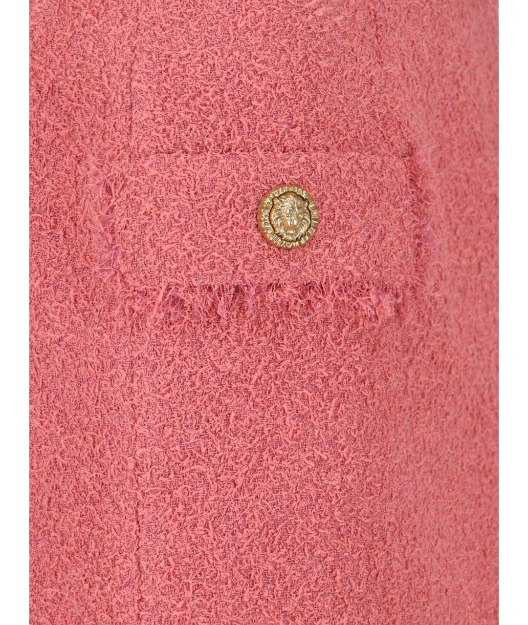 BALMAIN Розовая шерстяная юбка мини, фото 4